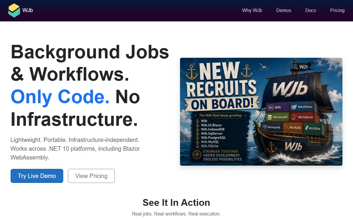 WJb - Background Jobs and Workflows for .NET